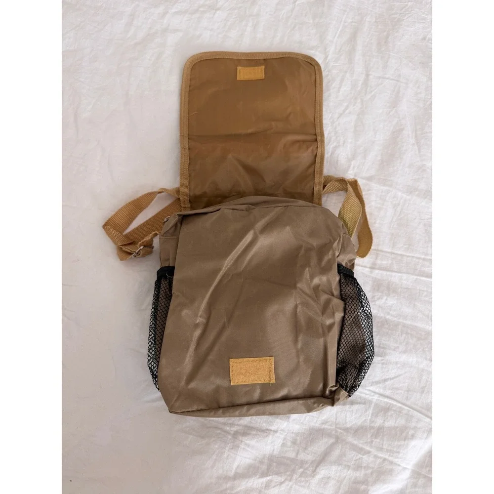 National Geographic Tan Khaki Crossbody Messenger Bag Nylon Travel Utility Pouch